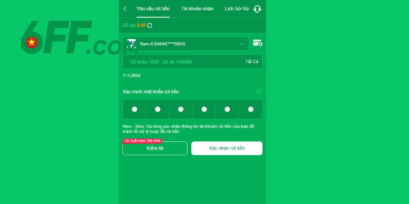 Những phương thức rút tiền phổ biến đang được nhà cái 6FF hỗ trợ